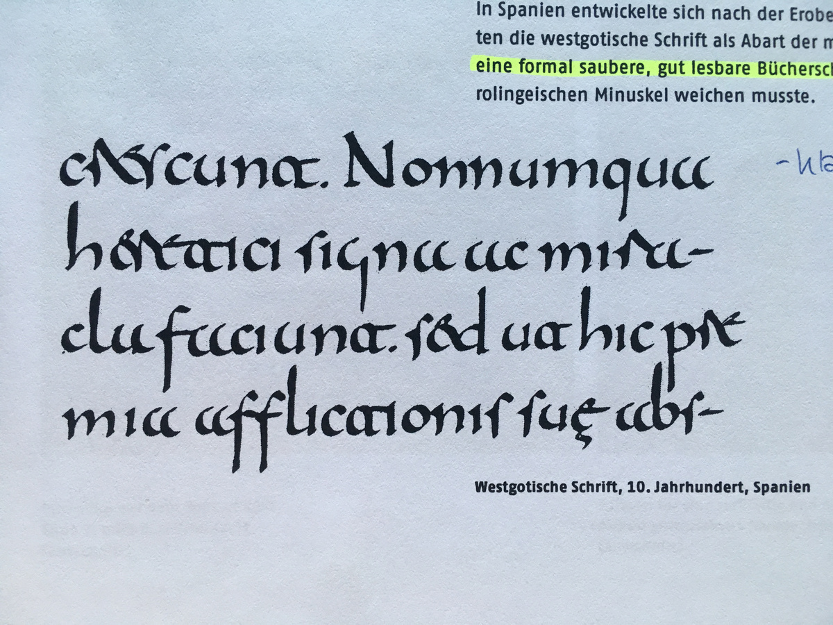 Westgotische Schrift Spanien, 10. Jahrhundert