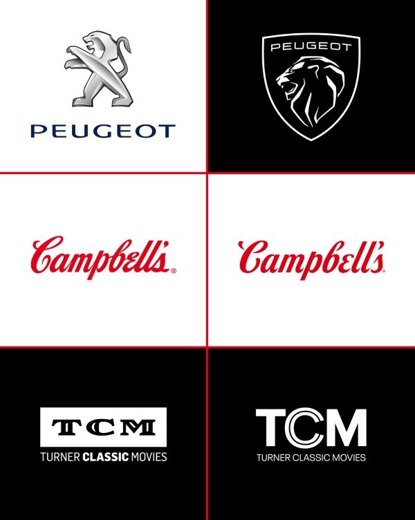 Bekannte Marken vor und nach dem Redesign. Welche Aspekte machen die neuen Logos ansprechender?