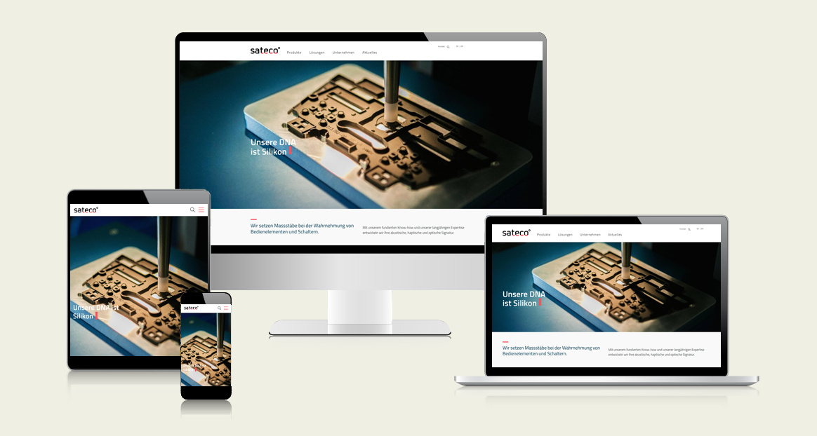 Website für Sateco Group  | Brunner Medien AG