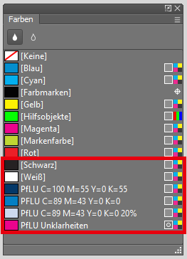Bitte nur Schwarz, Weiss und Farben mit der Abkürzung PfLU verwenden. Bitte nur Schwarz, Weiss und Farben mit der Abkürzung PfLU verwenden.