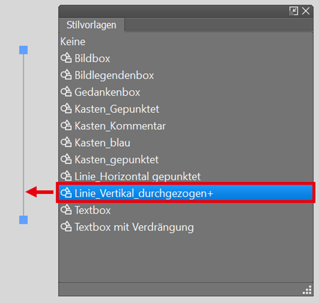 Linie Vertikal um Artikel in der Vertikalen optisch abzutrennen