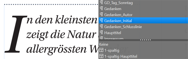 1. Bei der Zuweisung Gedanken_Initial wird die punktierte Linie oben automatisch erstellt
